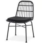 Szék K401 Rattan/Szövet/Fém fekete/szürke