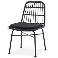 Szék K401 Rattan/Szövet/Fém fekete/szürke