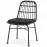 Szék K401 Rattan/Szövet/Fém fekete/szürke