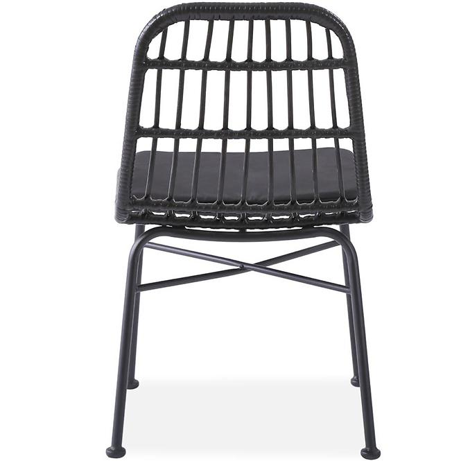 Szék K401 Rattan/Szövet/Fém fekete/szürke