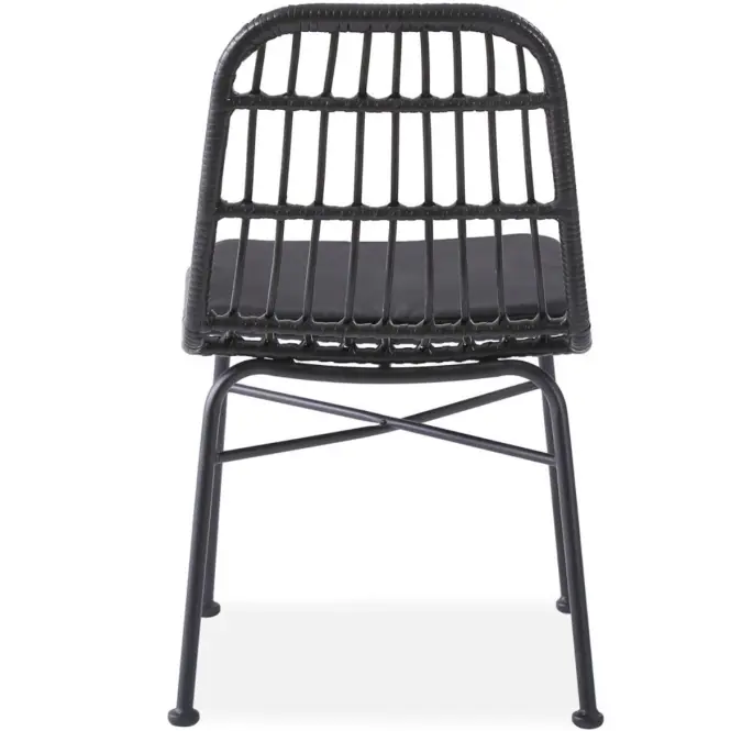 Szék K401 Rattan/Szövet/Fém fekete/szürke,10