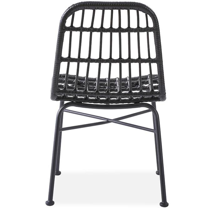 Szék K401 Rattan/Szövet/Fém fekete/szürke