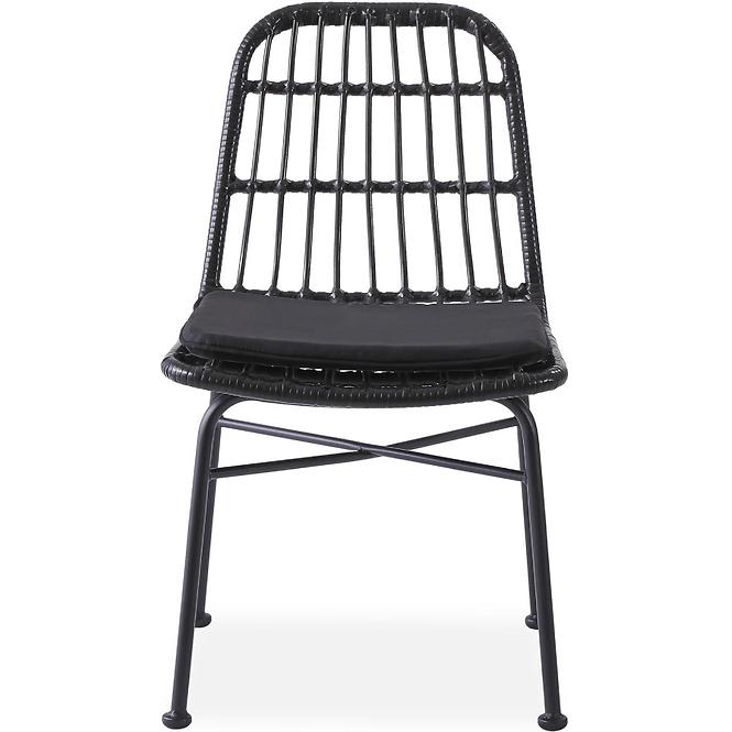 Szék K401 Rattan/Szövet/Fém fekete/szürke