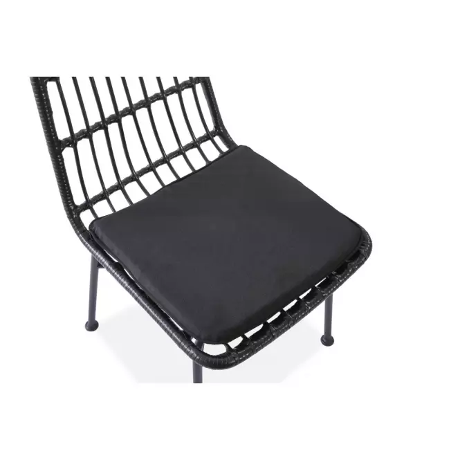 Szék K401 Rattan/Szövet/Fém fekete/szürke