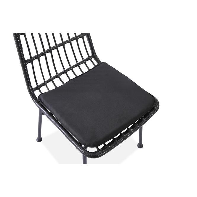 Szék K401 Rattan/Szövet/Fém fekete/szürke