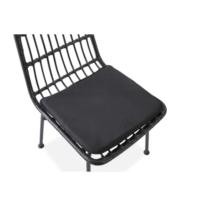 Szék K401 Rattan/Szövet/Fém fekete/szürke,14