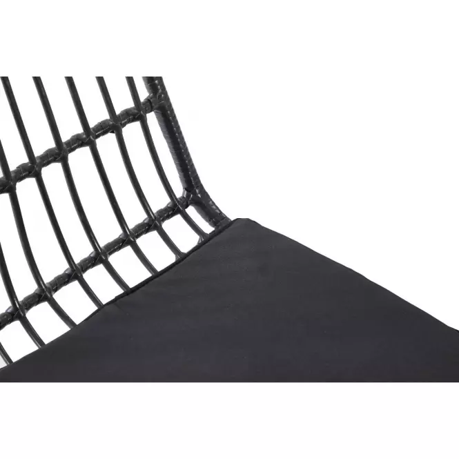 Szék K401 Rattan/Szövet/Fém fekete/szürke