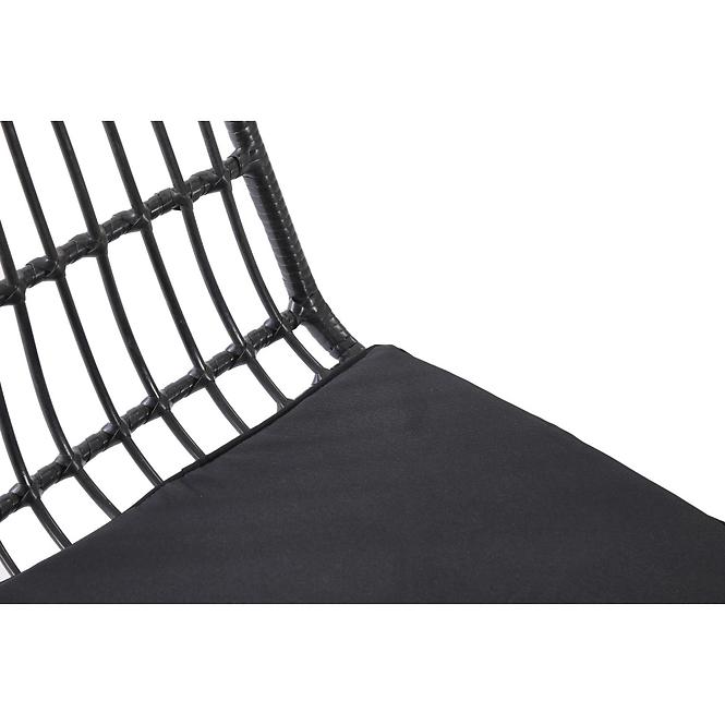 Szék K401 Rattan/Szövet/Fém fekete/szürke