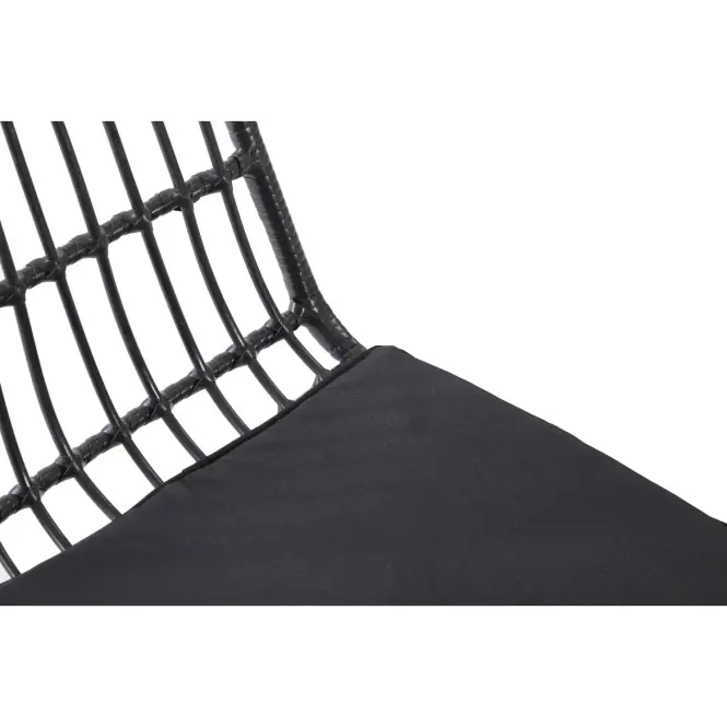 Szék K401 Rattan/Szövet/Fém fekete/szürke,15