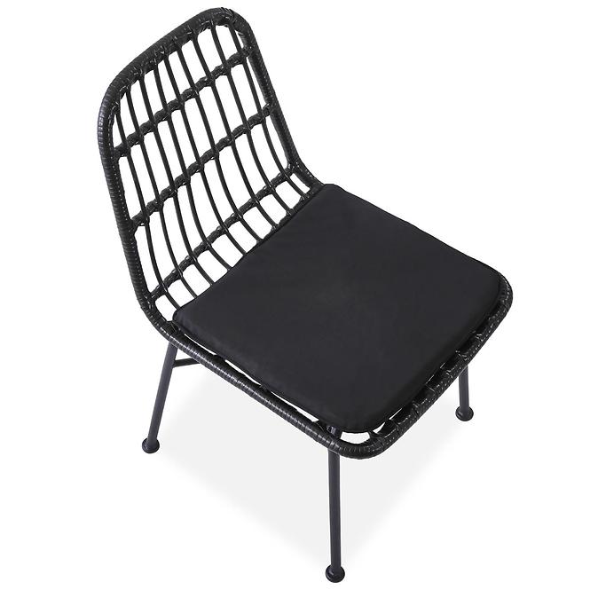 Szék K401 Rattan/Szövet/Fém fekete/szürke