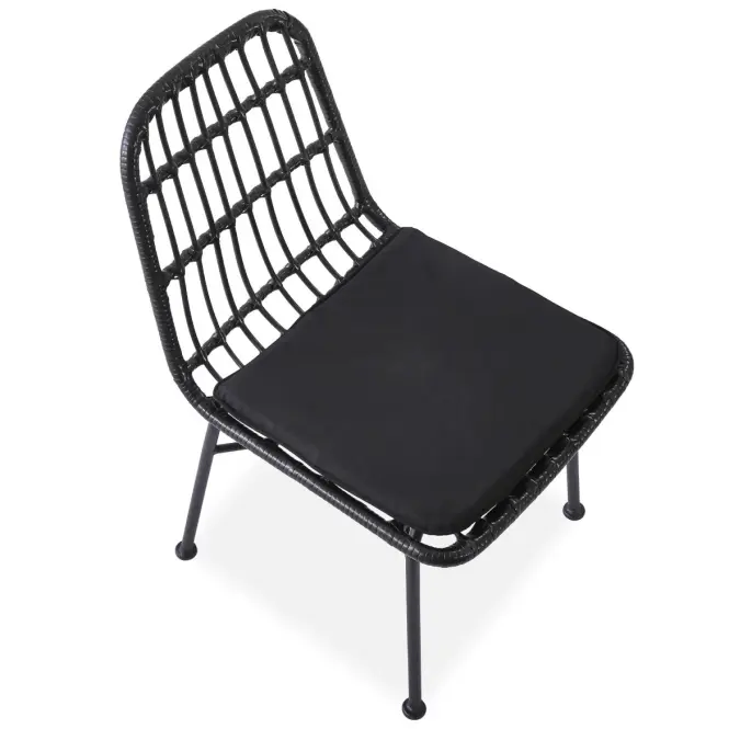 Szék K401 Rattan/Szövet/Fém fekete/szürke,16