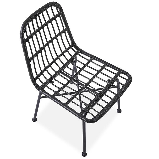 Szék K401 Rattan/Szövet/Fém fekete/szürke