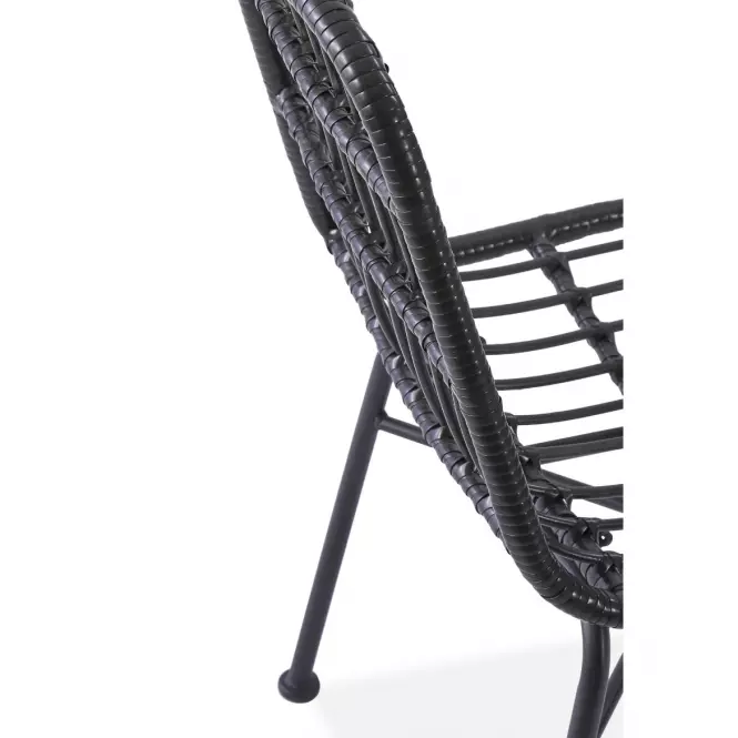 Szék K401 Rattan/Szövet/Fém fekete/szürke