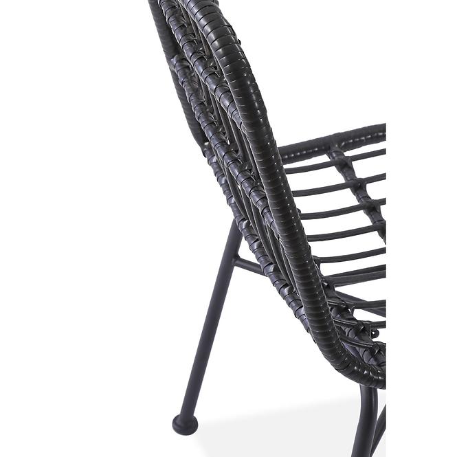 Szék K401 Rattan/Szövet/Fém fekete/szürke