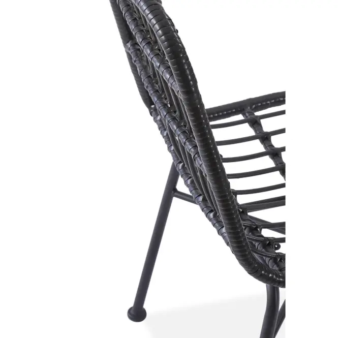 Szék K401 Rattan/Szövet/Fém fekete/szürke,18