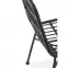 Szék K401 Rattan/Szövet/Fém fekete/szürke,18