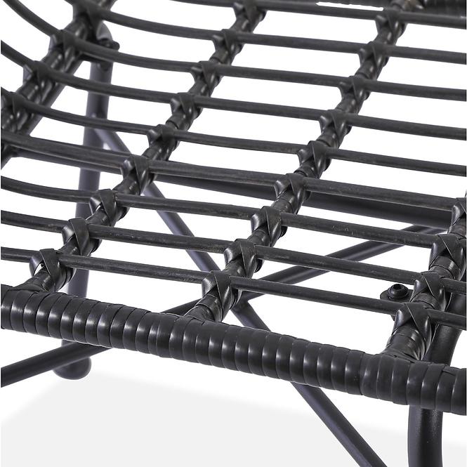 Szék K401 Rattan/Szövet/Fém fekete/szürke