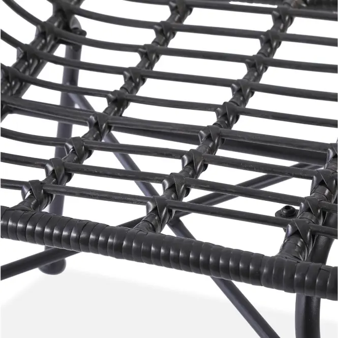 Szék K401 Rattan/Szövet/Fém fekete/szürke,19