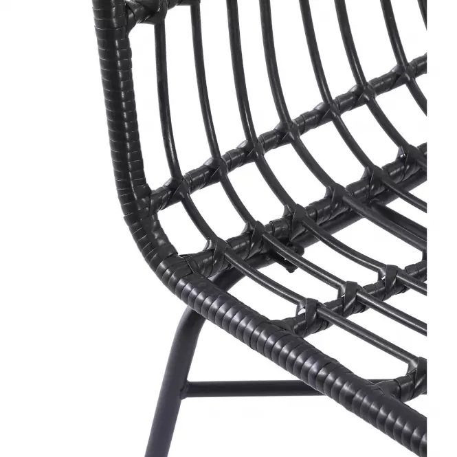 Szék K401 Rattan/Szövet/Fém fekete/szürke