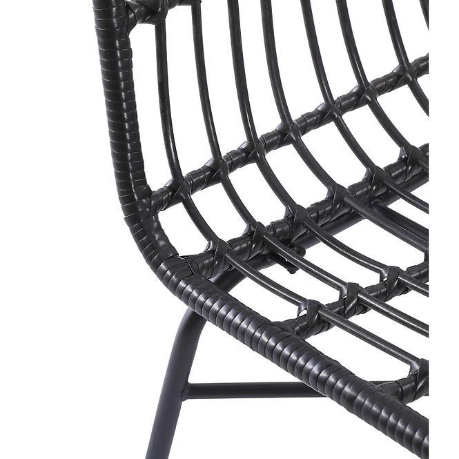 Szék K401 Rattan/Szövet/Fém fekete/szürke