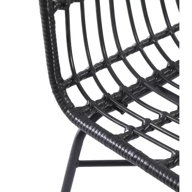 Szék K401 Rattan/Szövet/Fém fekete/szürke,20