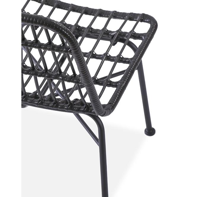 Szék K401 Rattan/Szövet/Fém fekete/szürke