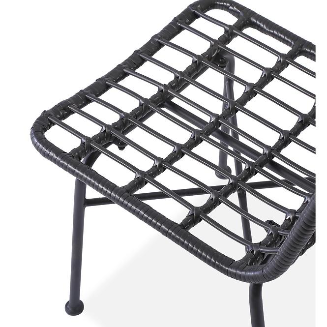 Szék K401 Rattan/Szövet/Fém fekete/szürke