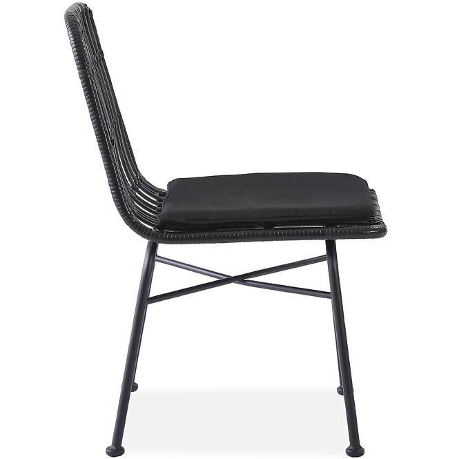Szék K401 Rattan/Szövet/Fém fekete/szürke