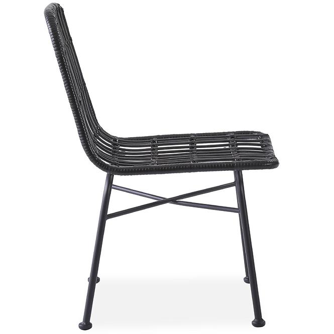 Szék K401 Rattan/Szövet/Fém fekete/szürke