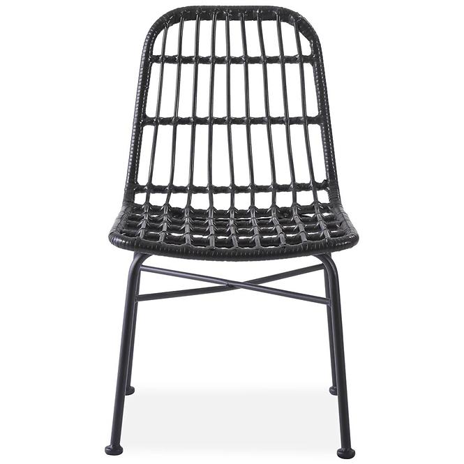 Szék K401 Rattan/Szövet/Fém fekete/szürke