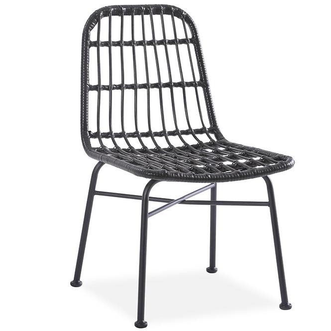 Szék K401 Rattan/Szövet/Fém fekete/szürke