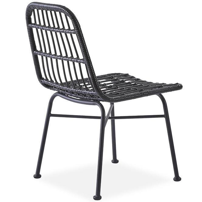 Szék K401 Rattan/Szövet/Fém fekete/szürke