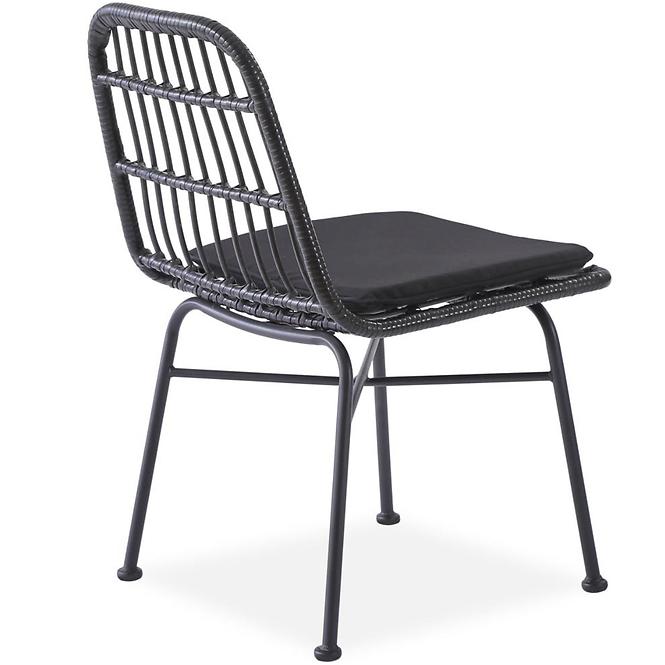 Szék K401 Rattan/Szövet/Fém fekete/szürke
