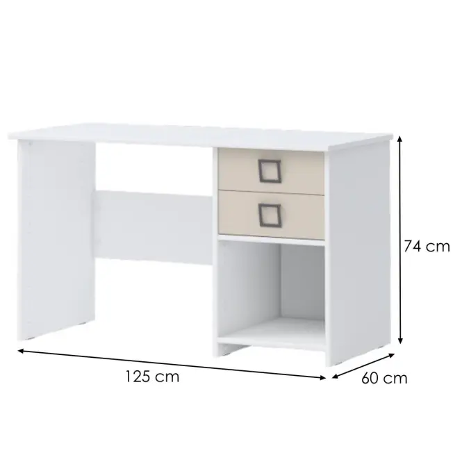 Íróasztal Kiki KS6-BE/KI-01 white/sand,2