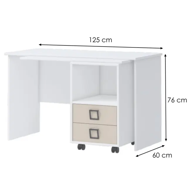 Íróasztal Kiki RS-BE/KI-01 white/sand,2