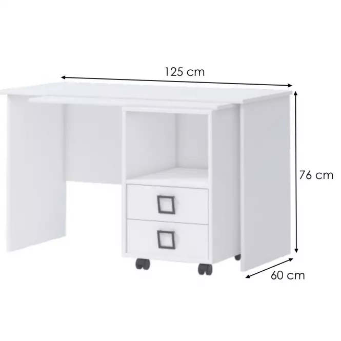 Íróasztal Kiki RS-BE/KI-15 white/white