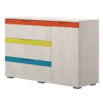 Komód JOY-K13 polar pine/mango/lime/torquise