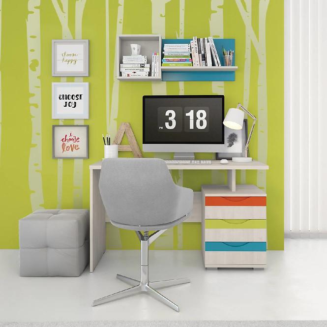 Komód JOY-K13 polar pine/mango/lime/torquise