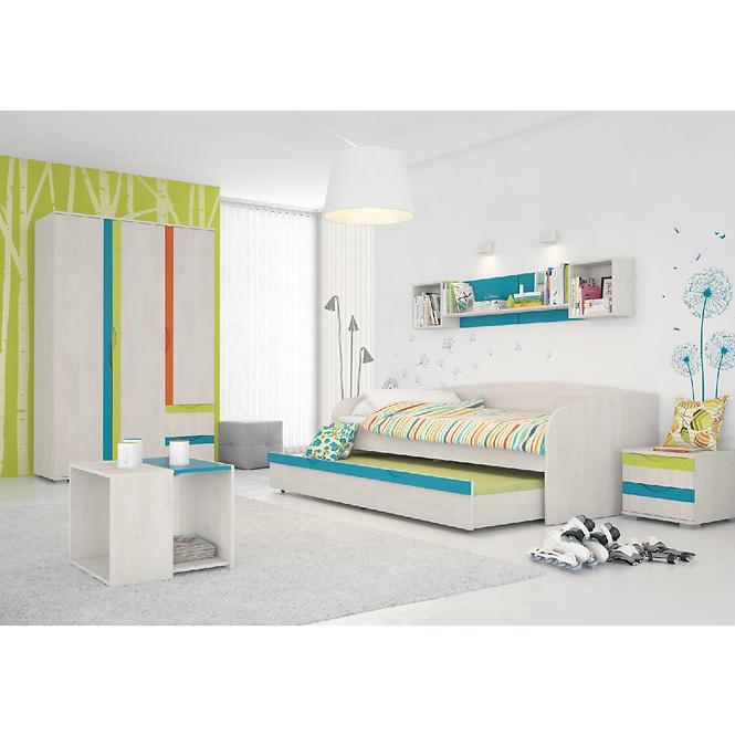 Komód JOY-K13 polar pine/mango/lime/torquise