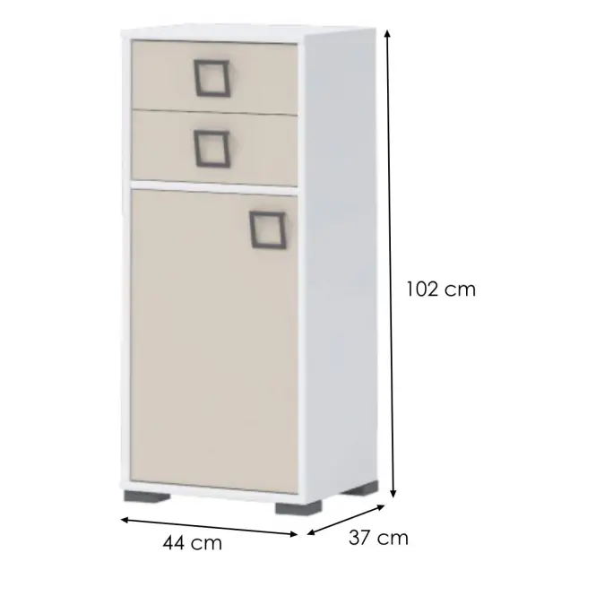 Komód 1D2S Kiki OR12-BE/KI-01 white/sand,2