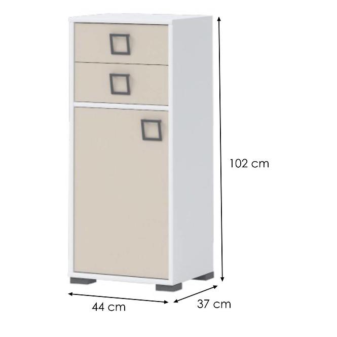Komód 1D2S Kiki OR12-BE/KI-01 white/sand,2