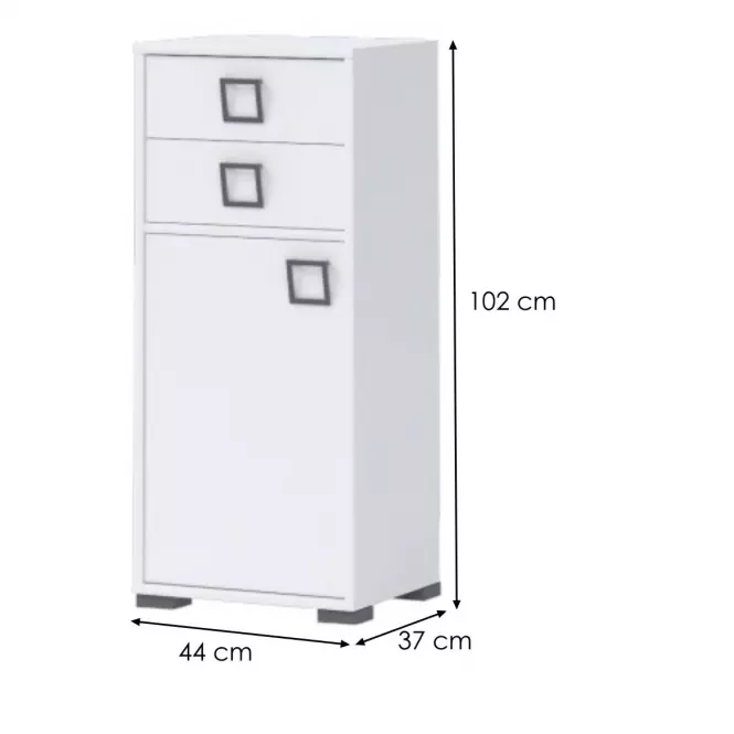 Komód 1D2S Kiki OR12-BE/KI-15 white/white