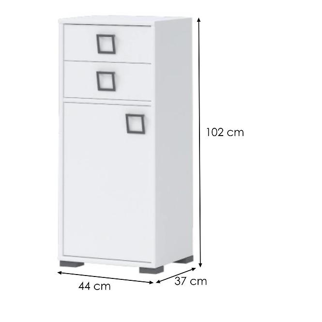 Komód 1D2S Kiki OR12-BE/KI-15 white/white