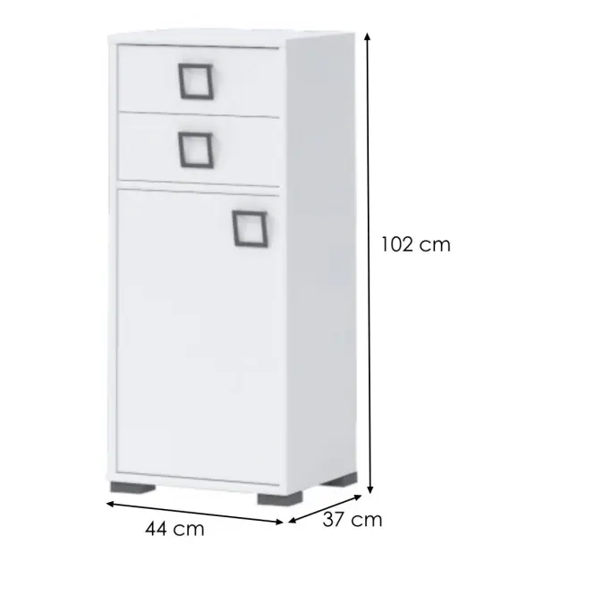 Komód 1D2S Kiki OR12-BE/KI-15 white/white,2