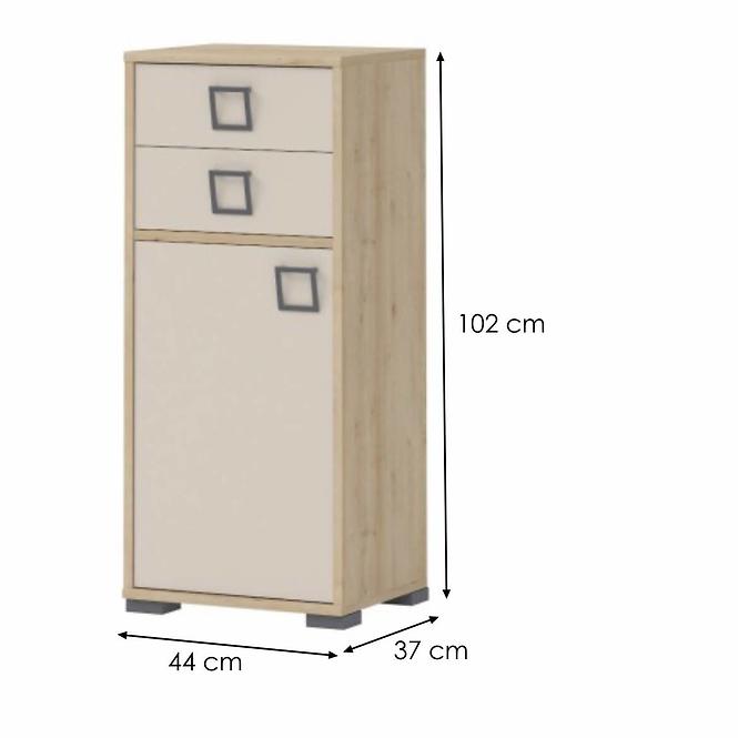Komód 1D2S Kiki OR12-BK/KI-01 beech/sand