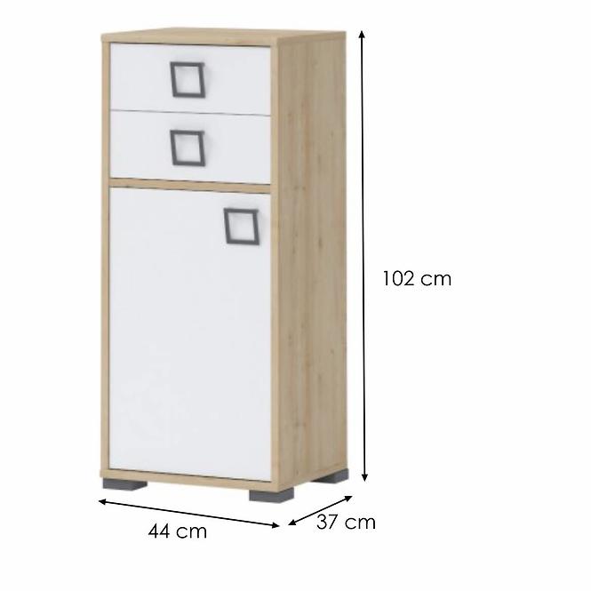 Komód 1D2S Kiki OR12-BK/KI-15 beech/white