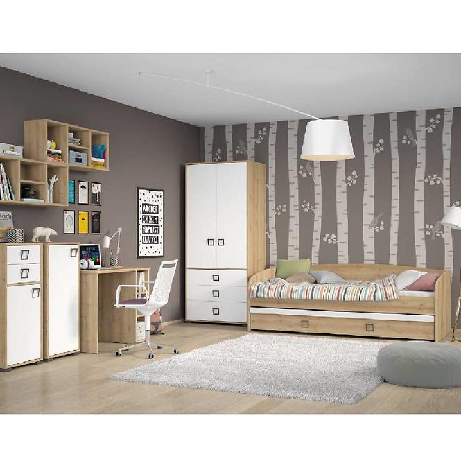 Komód 1D2S Kiki OR12-BK/KI-15 beech/white