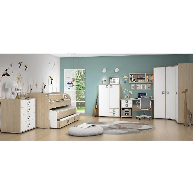Komód 1D2S Kiki OR12-BK/KI-15 beech/white