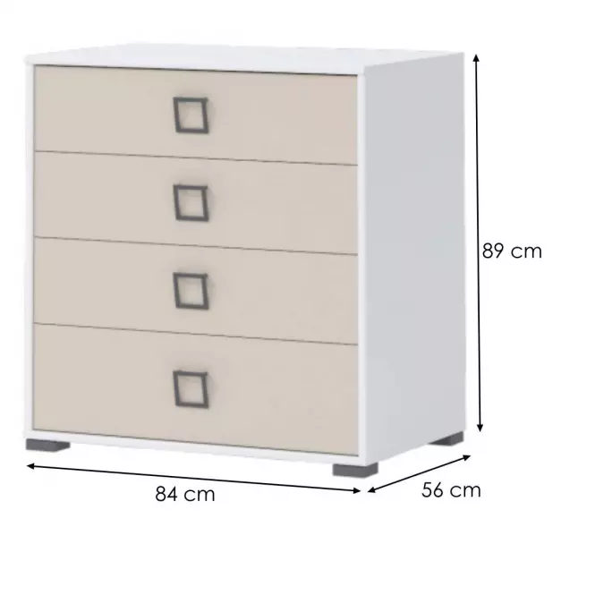 Komód Kiki F4-BE/KI-01 white/sand