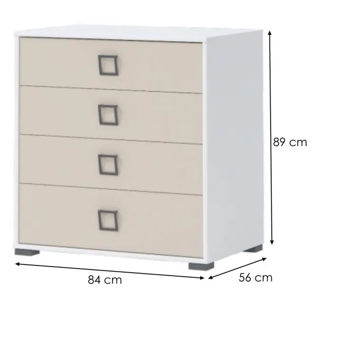 Komód Kiki F4-BE/KI-01 white/sand,2
